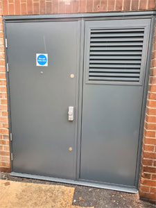 Steel louvered boiler door